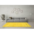 thumbnail image 3 of Ahgly Company Indoor Round Abstract Yellow Modern Area Rugs, 5' Round, 3 of 4