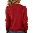 thumbnail image 4 of Hearthz Collared Sweater Women Basic Ribbed V Neck Women's Long Sleeve Shirts Knit Spring Winter Outfits Tops for Women, 4 of 6
