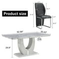 thumbnail image 3 of Sumdeal 63" Modern Dining Table and Chairs Set for 4,Gray Table and 4 Black Chairs, 3 of 9