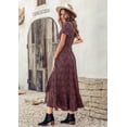 thumbnail image 2 of Vestido Maxi Floral de Envoltura con Escote en V Negro XS PRETTYGARDEN, 2 of 8