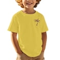 thumbnail image 1 of NINGMENG Juniors Garçons Chemises & Hauts Imprimé Cocotier Col Rond Mignon Manches Courtes Décontracté Sport Confortable Chandail T-Shirts Usage Quotidien, Jaune, 10-11 Ans, 1 of 4