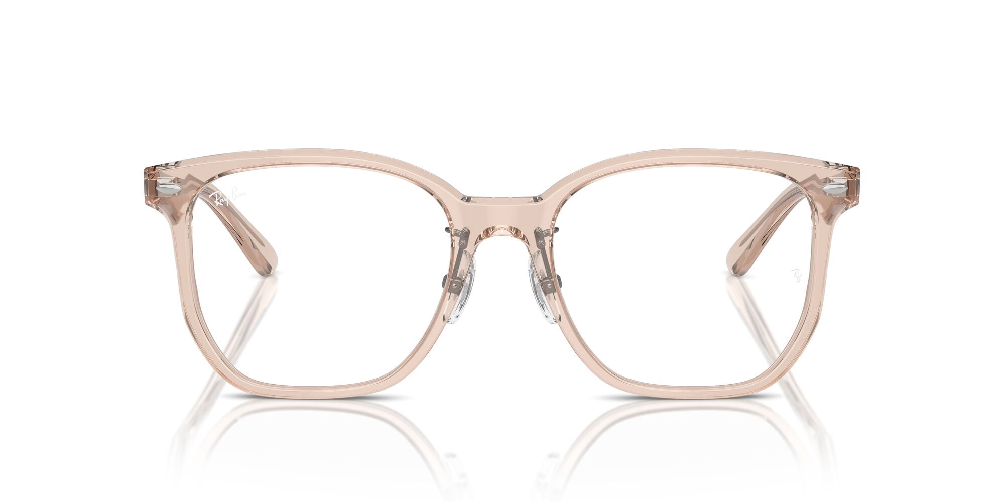 Ray-Ban Unisex Size 54 Square Optical Eyeglasses, Polished Transparent Light Brown