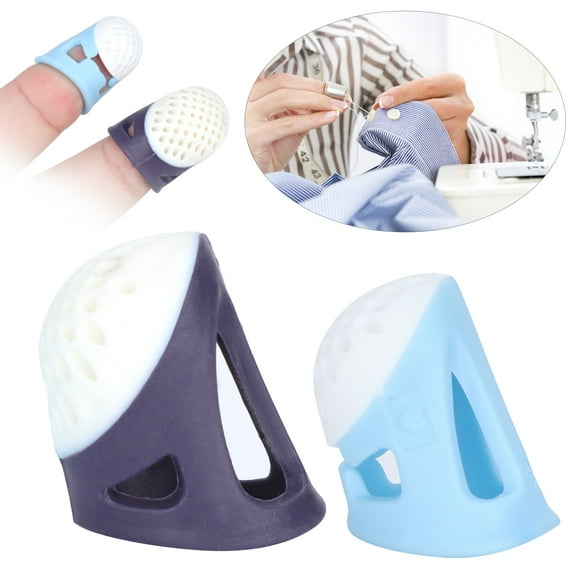 Fingertip Protectors, 2Pcs Quilting Thimble, Anti-slip Silicone Soft Thimbles Sewing For Needlework