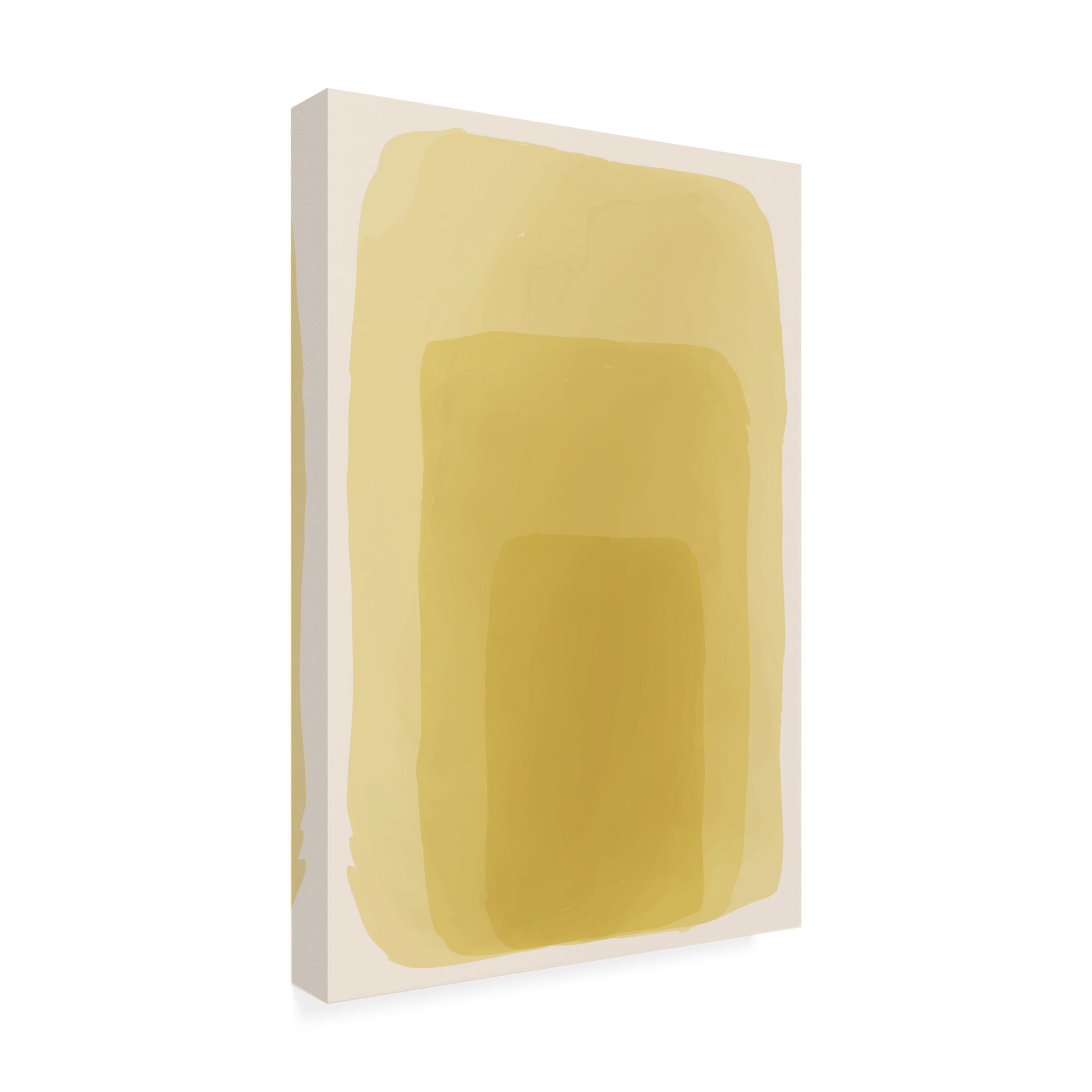 Trademark Fine Art jay stanley Yellow Watercolor Shapes 1 Canvas Wall Art