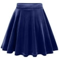 thumbnail image 5 of Girls Velvet Skirt Stretch High Waist Pleated Skirts Casual Comfy Skater Mini Dress 5-15 Years, 5 of 6