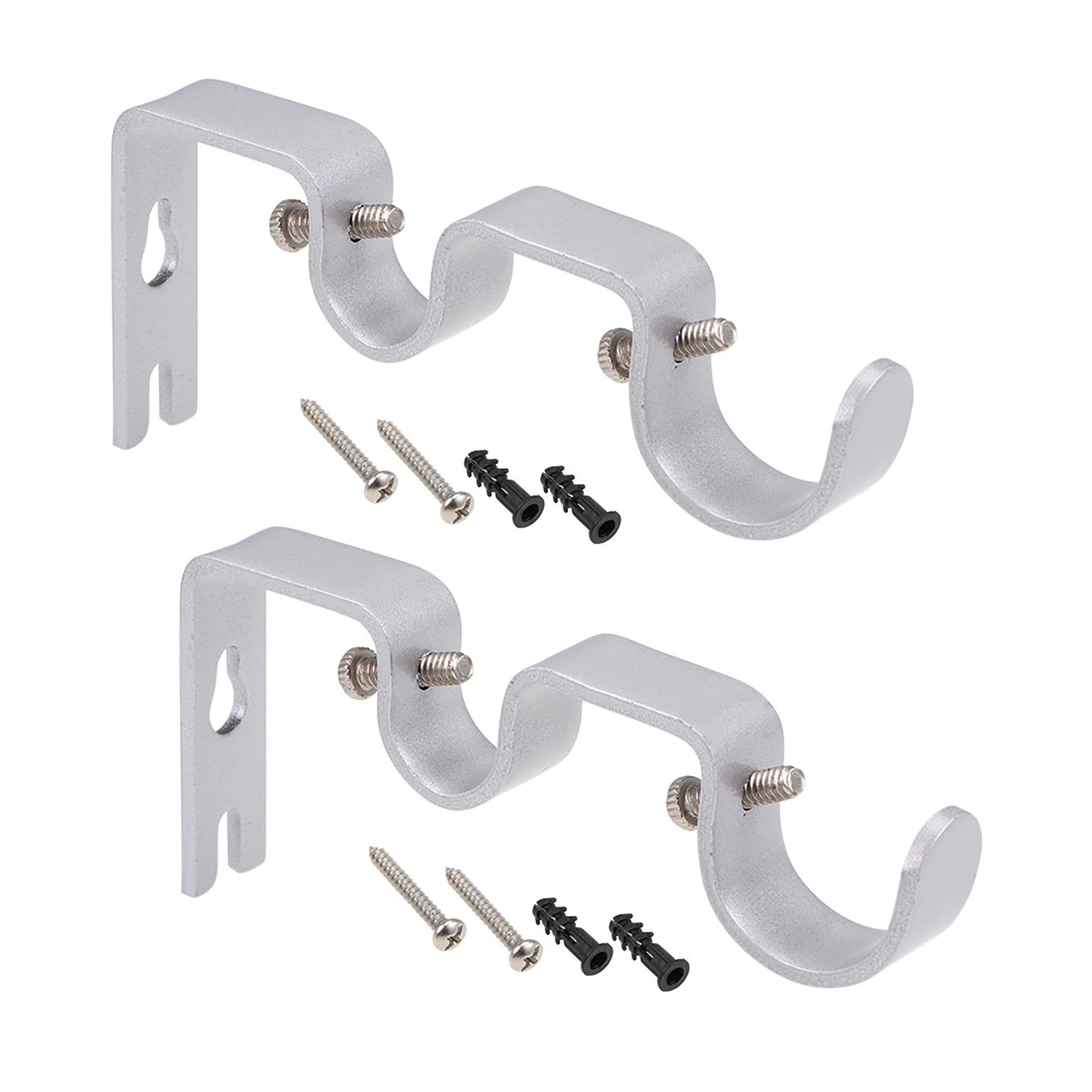 Curtain Rod Bracket, Iron Double Holder Support for 18mm 27mm Drapery