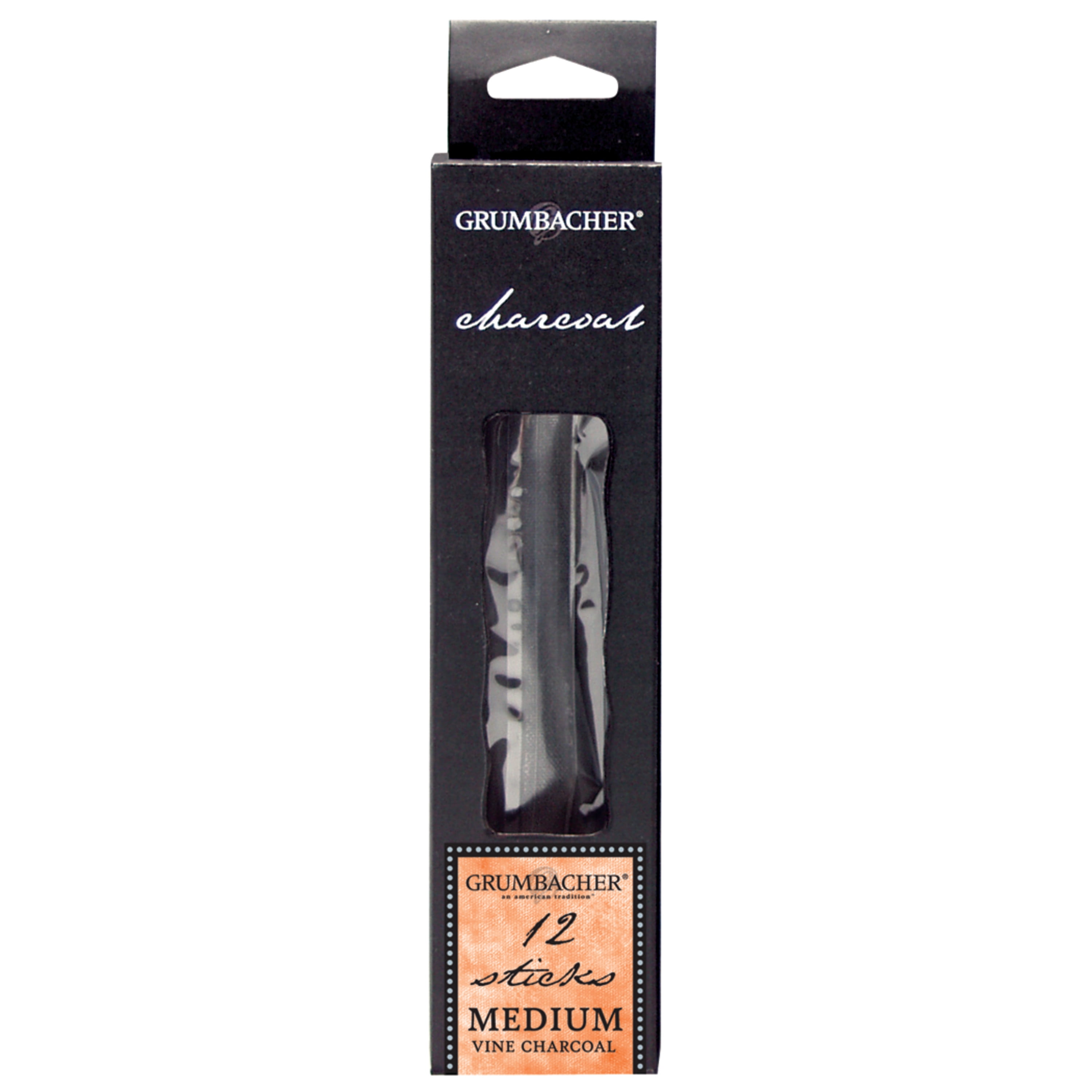 Grumbacher Vine Charcoal Medium, 12/Pkg