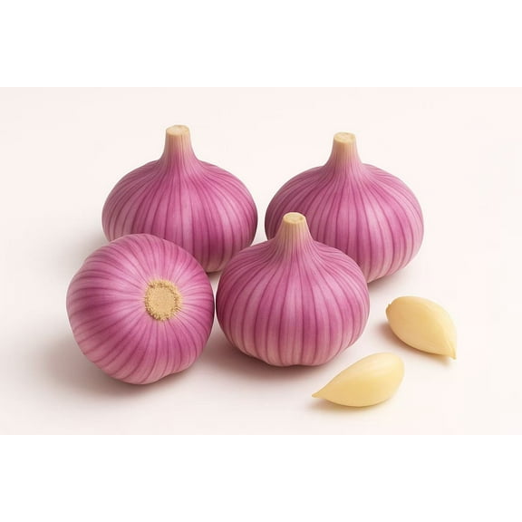 Gourmet Red Garlic Bulbs Hard Neck - 4 Bulbs - Garlic to Plant for Fall Planting - Non-GMO Organic Grown