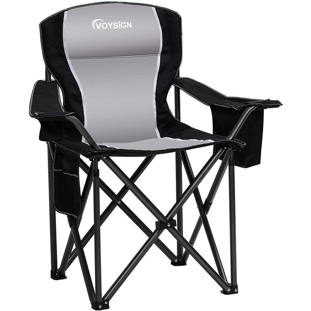 Padded Camping Chairs for Adults, Oversized Folding Outdoor Chairs