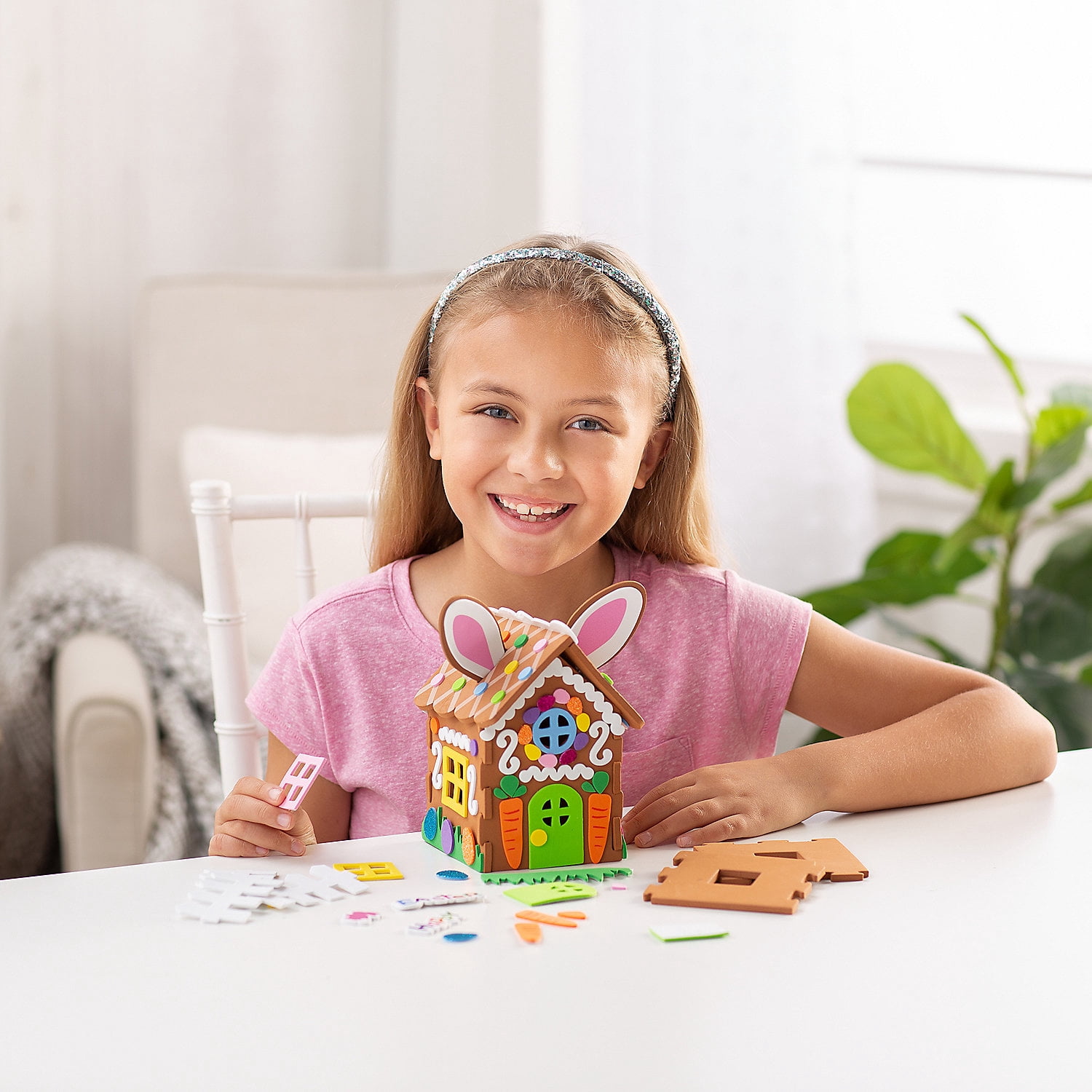 3D Easter Bunny House Craft Kit - Makes 12