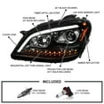 thumbnail image 3 of Spec-D Tuning Jet Black Projector Headlights w/ LED Sequential Signal Compatible with 2006-2008 Mercedes Benz W164 ML350 ML500 ML-Class, Left + Right Pair Headlamps Assembly, 3 of 6
