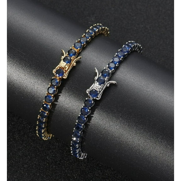 18K Women Lab Sapphire Tennis Bracelet,Sapphire Tennis Bracelet,Sapphire Diamond Tennis Bracelet,September Birthstone Bracelet,gift for her