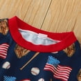thumbnail image 6 of Tfken Boys Jumpsuit For Summer Short Sleeve Print Crew Neck Romper Casual For Independence Day Infant Smooth Onesie Blue Size 6-12 Months, 6 of 8