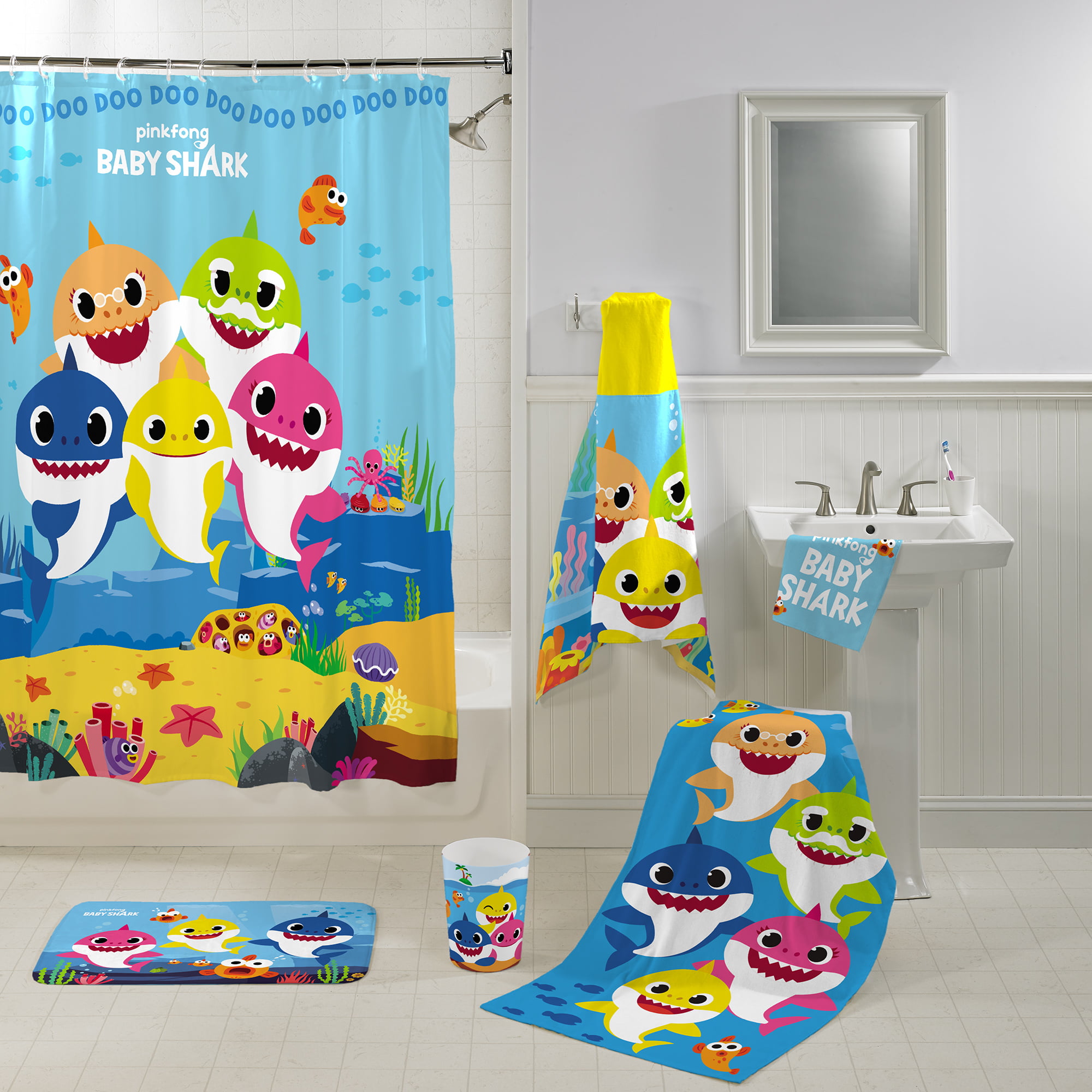 Child Tween Baby Doo Doo Doo Baby Shark Hooded Bath Towel 