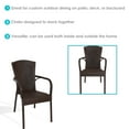 thumbnail image 3 of Sunnydaze Segesta Plastic Outdoor Dining Armchair - Set of 2, Wenge, 3 of 11