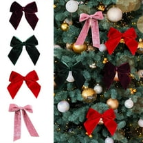 Lwlmwt 12-Piece Christmas Velvet Bow Set Pre-Made Velvet Bows Christmas Gift Wrapping Bows Vintage Christmas Decorations Suitable for Christmas Trees, Wreaths, and Staircase Decorations