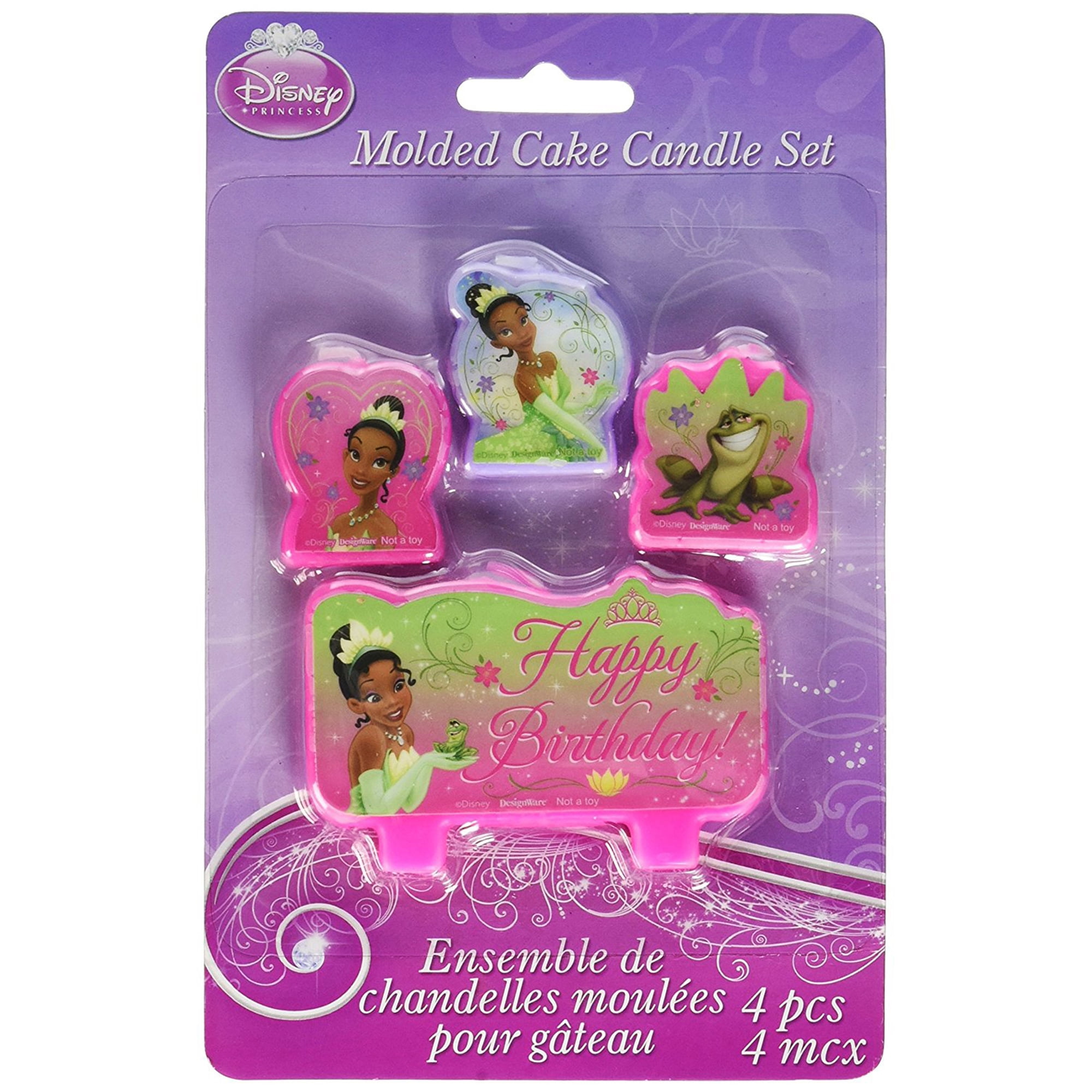 4pc Princess and the Frog Molded Cake Candle Set