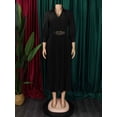 thumbnail image 3 of AURA Women’s A Line Midi Dress Turn Down Collar Long Sleeve High Waist Pleated With Belt S XXXL, 3 of 6