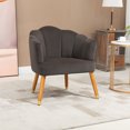 thumbnail image 2 of HOMCOM Modern Accent Chair Upholstered Velvet Armchair with Arms Wood Legs, 2 of 10