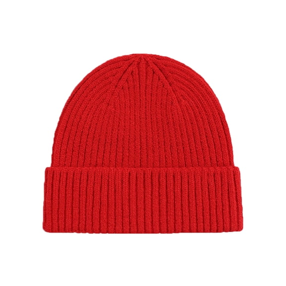 Beanie Hats for Men Women Plain Cuff Soft-Yarn Knit Beanie Hat Breathable Fashionable Hats Red