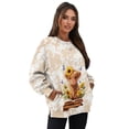 thumbnail image 7 of SCRAWLGOD Cow Print Sunflower Highland Cattle White Beige Womens Pullover with Pockets Long Sleeve Round Neck Sweatshirts Cozy Fall Winter Casual Clothing Loose Fit Trendy Tops for Daily Wear, S, 7 of 7