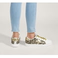 thumbnail image 2 of LUCKY STEP Stylish Star Low Top Lace Up Sneaker Comfort Walking Shoes,Gold Leopard Star,Womens, 2 of 10