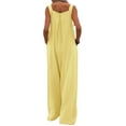 thumbnail image 3 of MAWCLOS Combinaison Femme Jambes Larges Sans Manches Ample Été une Pièce Jaune 2TG, 3 of 3