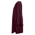 thumbnail image 4 of CHOK Cyber&Monday Deals Robes pour Femmes 2023 Manches Évasées Tunique Fluide Smockée en Coton Lin Robes Manches 3/4 Col Rond Solide Été Mini Robe Formelle Café TTTTG Liquidation un, 4 of 5