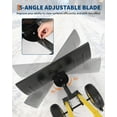thumbnail image 5 of Lumiparty Snow Shovel with Wheels, Heavy Duty Double Rod Wheeled Snow Pusher with 29"W X 16.5"H Metal Blade, Angle & Height Adjustable Handle for Driveway Sidewalk Yard, Yellow, 5 of 7