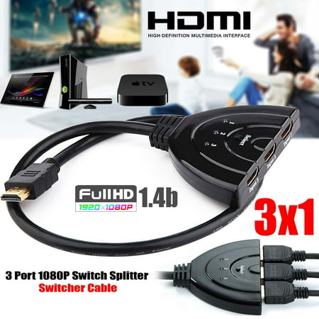 3 Port HDMI Splitter Cable 1080p Multi Switch Switcher HUB Box LCD HDTV PS3