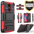 thumbnail image 1 of LG Aristo Case, LG LV3 Case, LG Phoenix 3 Case, LG K8 2017 Case, Dual Layers [Combo Holster] Case And Built-In Kickstand with [Premium Screen Protector] And Circlemalls Stylus Pen (Red), 1 of 6