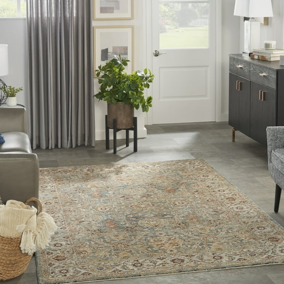 Nourison Petra 3'11" x 5'11" Blue All-over design Indoor Rug