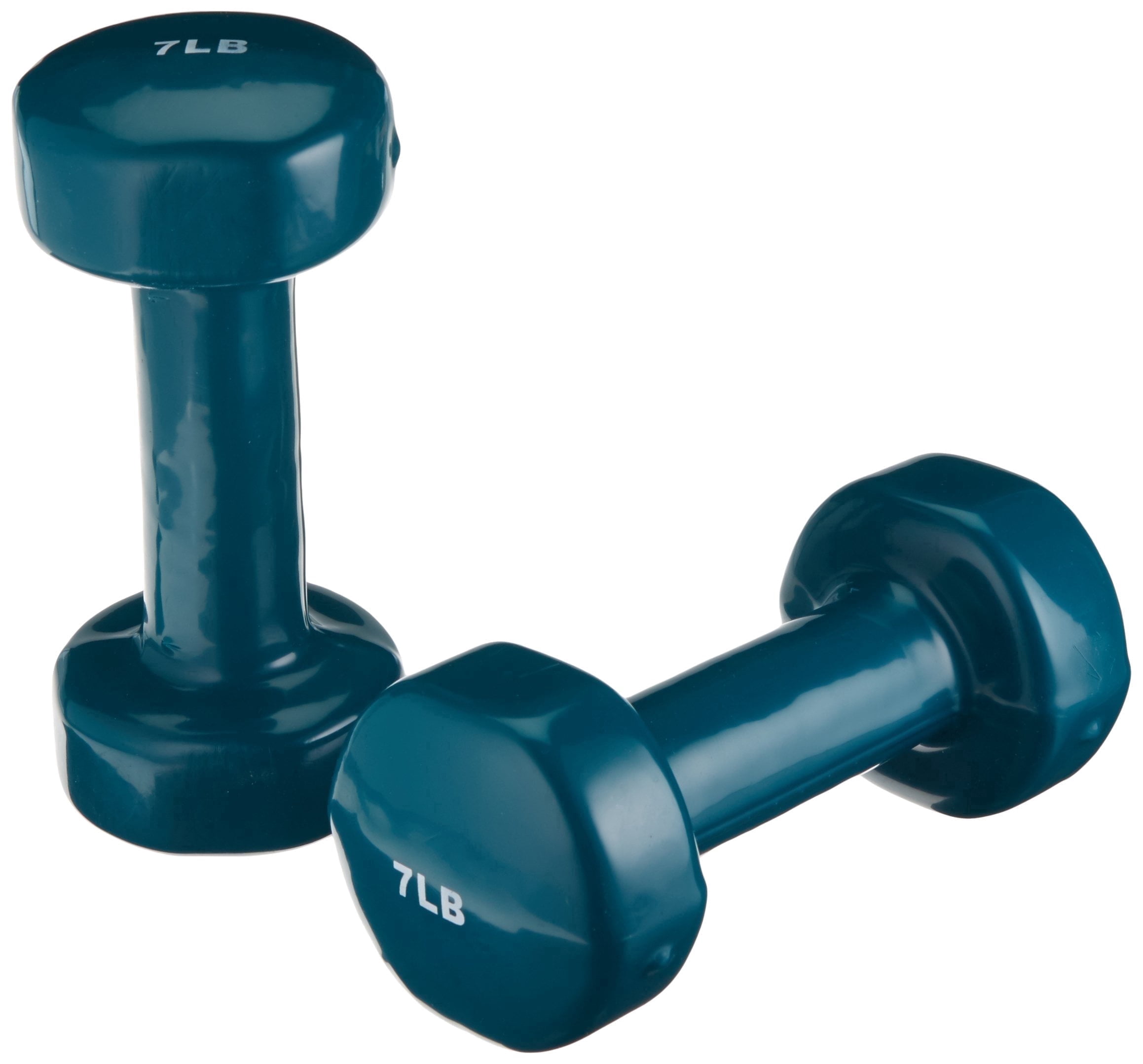 Sammons Preston Vinyl-Coated Iron Dumbbells, 7 lb Pair