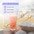 thumbnail image 4 of Unique Bargains 4Pack 10.2' Stainless Steel Spoon Straw Circle Long Handle Straw Spoon, Gold, 4 of 5