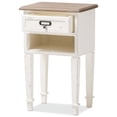 thumbnail image 3 of Bowery Hill Table de Chevet Moderne 1 Tiroir en Chêne Vieilli Blanc, 3 of 8