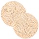 thumbnail image 1 of 2pcs Antiskid Creative Woven Round Cup Cushion Heat-resistant Pad Natural Place Mat, 1 of 4
