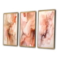 thumbnail image 3 of Designart "Apricot Clouds Infusion Abstract IV" Abstract Shapes Framed Wall Art Set Of 3 - Pink Transitional Frame Gallery Wall Set For Home Decor, 3 of 6
