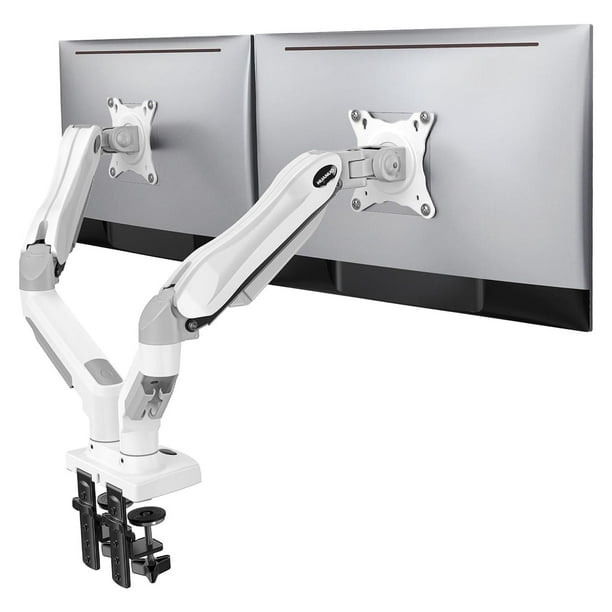 Soporte Doble Monitor HUANUO Blanco con Brazo Totalmente Ajustable para Pantallas de 13 a 32 Pulgada