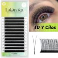 thumbnail image 1 of Lakanaku 1D/2D/3D YY Shape Lashes Faux Mink C/D Natural Soft Brazilian Eyelash 3 Split Tips YY Cilios Lashes Extension, 1 of 1