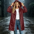 thumbnail image 2 of Enjoytime Rain Coats for Women Waterproof Hooded Long Rain Jacket Outdoor Travel Lightweight Windbreaker, 2 of 8