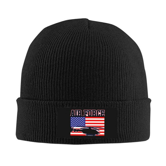 Air Force American Flag Men Women Knitted Hat Adult Knit Beanie For Fall Winter Knit Hat Cap Slouchy Knitted Skull Cap