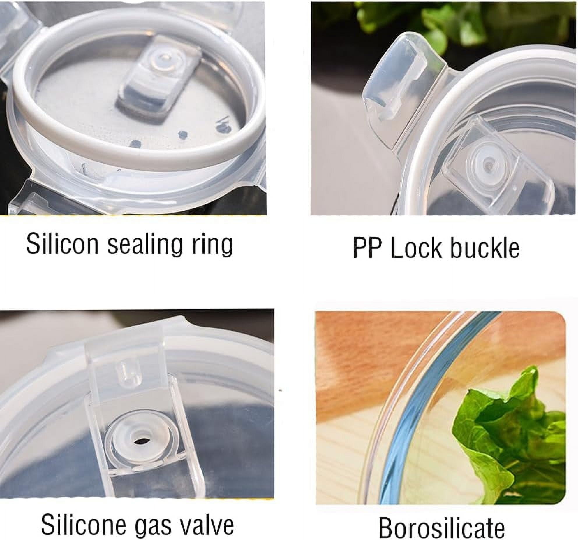 TT - 24 Oz Round Glass Food Storage Container, 3 Cup Round Glass Soup Container with Airtight Lids BPA free, Leak proof Borosilicate Storage bowls, Dishwasher Microwave Freezer Safe (2 Pack)