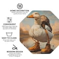 thumbnail image 3 of Honeii Hiking Duck print Leather Coaster Set of 4, ideal for safeguarding your furniture from drinks spills and effortless cleanup-Octagon, 3 of 6
