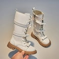 thumbnail image 7 of FAOWME Child Boots Shoes Long Boots Shoes Fall Girls Boots Shoes Children Boots White 10-10.5 Years, 7 of 7