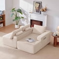 thumbnail image 3 of Lunale L-Shaped Modular Sectional Sofa with Movable Chaise, 3-Seater Boneless Cloud Couch for Living Room, Beige(Right Facing Chaise), 3 of 6