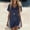 A813 Navy, variant on Women's Linen Casual Mini T-Shirt Dress V-Neck Short Sleeve Loose Fit Breathable Cotton Blend Summer Lounge Wear Daily Basic Straight Shift Dress Lightweight Short Sundress