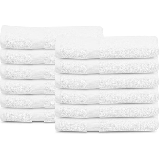 Gold Textiles White 12 Pieces of White Bath Towels 20x40 Inches Cotton