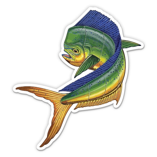 Mahi Mahi - 3" Vinyl Sticker - For Car Laptop Water Bottle Phone - Waterproof Decal