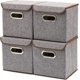 thumbnail image 1 of Caja de almacenamiento plegable de 14 l con tapa, cubo, caja de almacenamiento para ropa, decoración, ropa interior, juguetes, revistas, artículos pequeños, accesorios - Paquete de 4 - Gra, 1 of 5