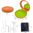 thumbnail image 2 of Étui de Rétention, Étui d'Alignateur avec Miroir, Support de Rétention Rond avec Outil de Retrait d'Aligner, Brosse et Mâcher, Ensembles de Sacs de Corde (Coquille Orange Herbe Verte Silicone), 2 of 6